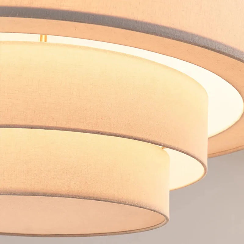 DecorBites™ Japanese Style Tiered Pendant Lamp: Minimalist Fabric Shade for Living Room & Kitchen Counter