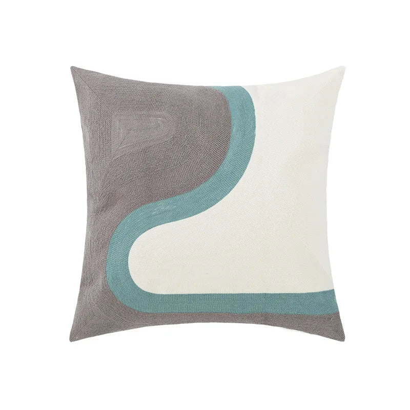 DecorBites™ Daisy Floral Geometric Embroidery Pillowcase, Soft Comfortable Home Decor Cover