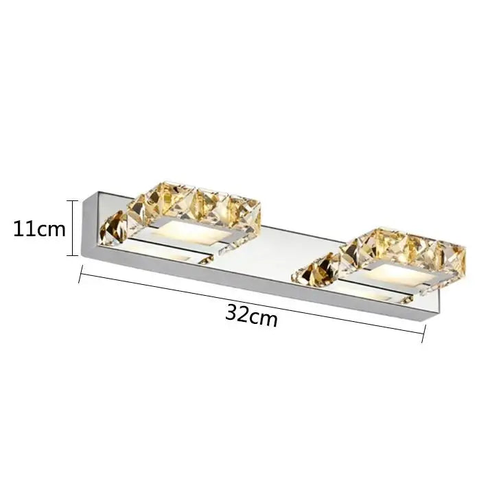 DecorBites™ LED Mirror Light: Crystal Round Wall Lamps for Bathroom and Vanity