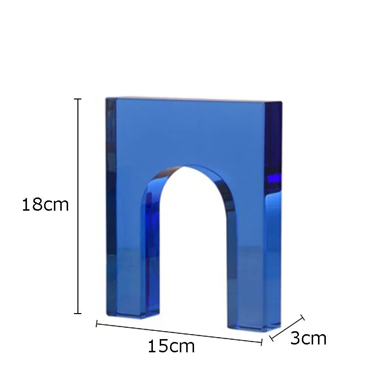 DecorBites™ Geometric Crystal Arch Glass Sculpture Desk Decoration Ornament