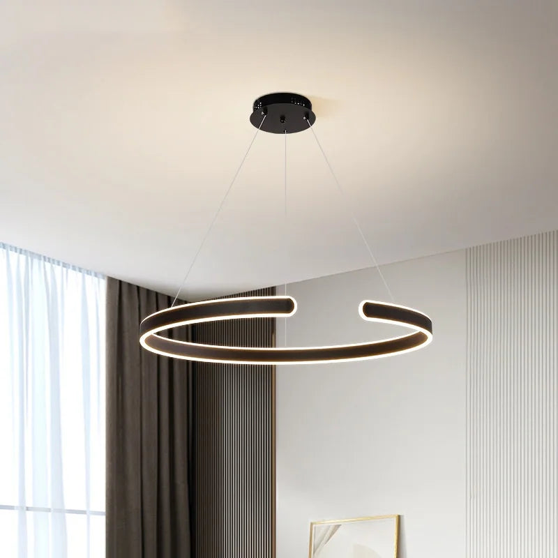 DecorBites™ Circle Pendant Chandelier Dimmable LED Lights for Modern Living Room
