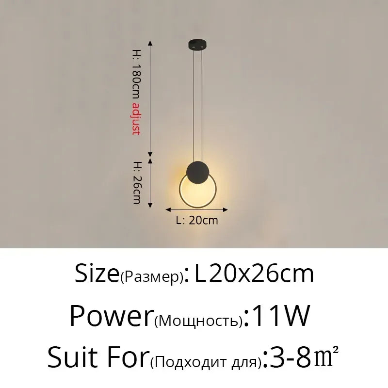 DecorBites™ Geometric LED Pendant Lights for Living Room Bedroom Kitchen, Modern Hanging Lamps for Decor