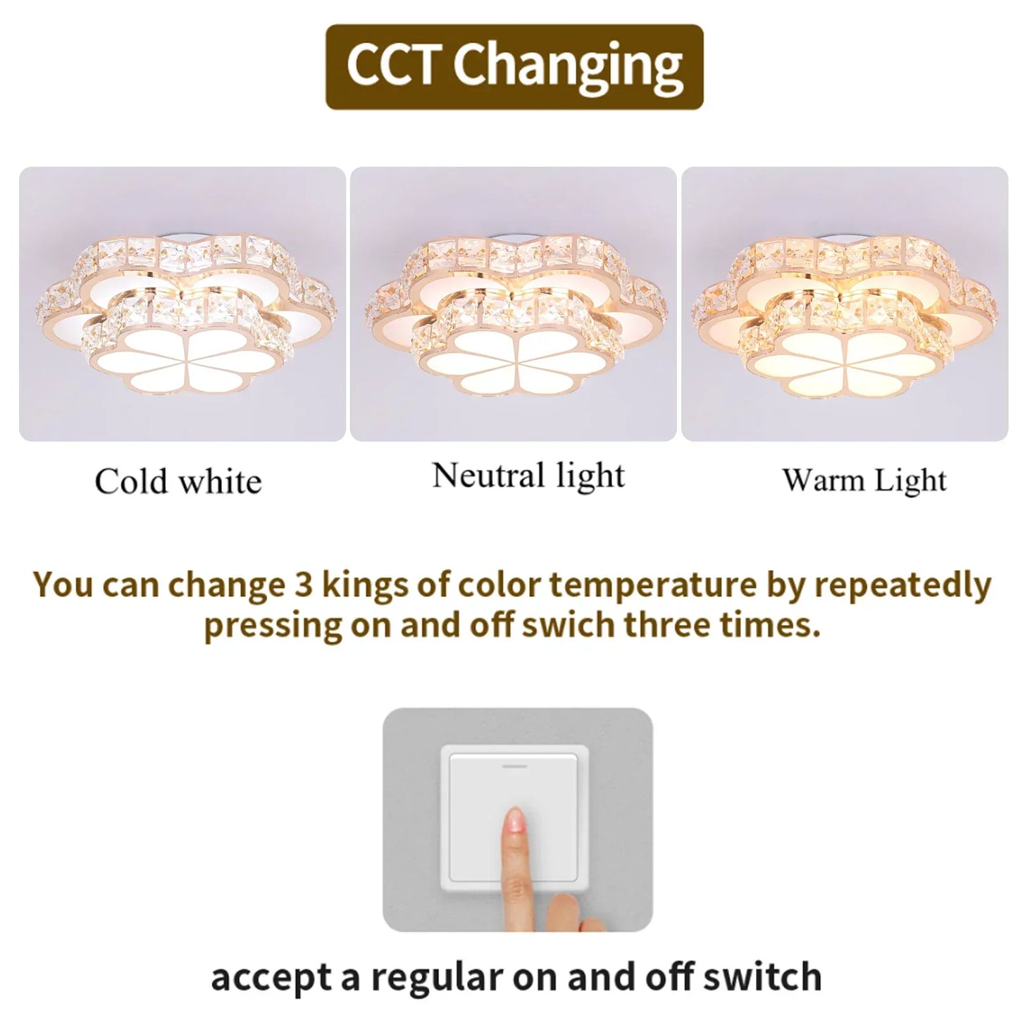 DecorBites™ Crystal LED Chandelier Ceiling Lamp Modern Elegant Indoor Decor Luminaire