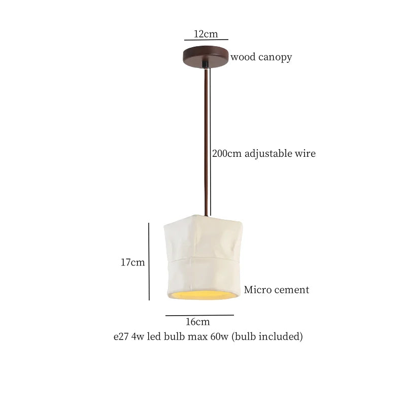DecorBites™ Bud Micro Cement LED Pendant Lamps: Modern Nordic Hanging Light for Home Decor