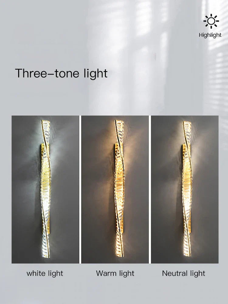 DecorBites™ Crystal LED Wall Sconce - Golden Bedroom Bathroom Living Room Mirror Decorluxury Wall Lamp