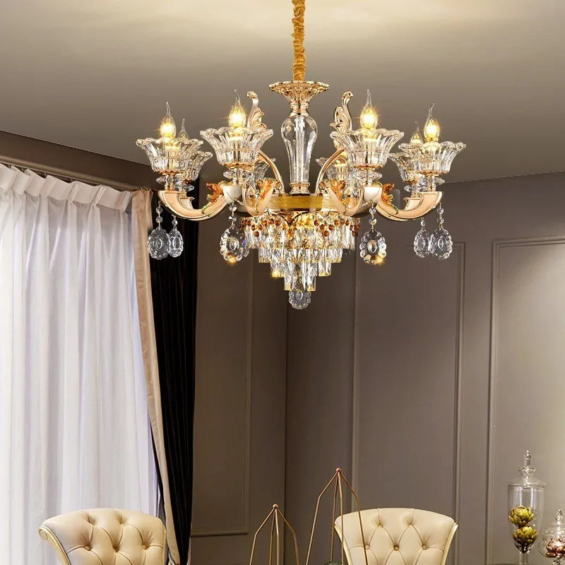 DecorBites™ Crystal Chandelier Ceiling Light for Living, Dining, and Bedroom