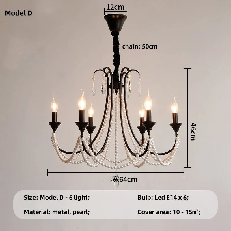 DecorBites™ Elegant Black Crystal Chandelier Pendant Light for Living Room