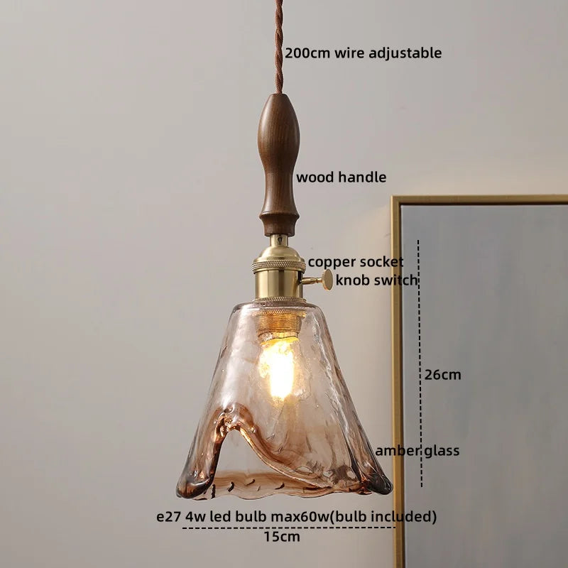 DecorBites™ Gray Glass LED Pendant Lamps, Nordic Modern Design for Bedroom, Living Room Lighting Fixtures