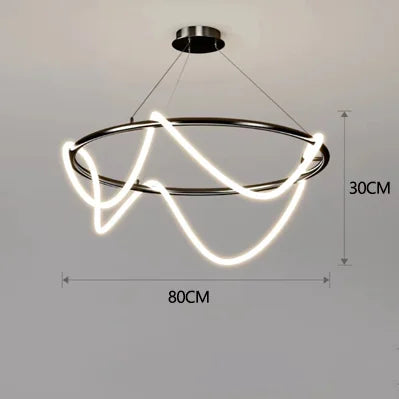 DecorBites™ Gold Black LED Chandelier Modern Minimalist Pendant for Home Decor Lighting