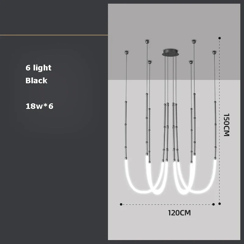 DecorBites™ Art Deco Gold Black LED Designer Pendant Light for Dinning Room