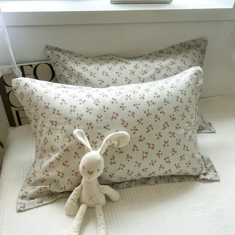 DecorBites™ Korean Floral Cotton Pillowcase 40x60cm, 48x74cm, 50x80cm, Home Cushion Cover