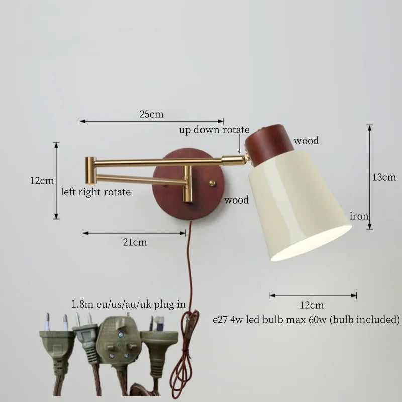 DecorBites™ Creamy Iron LED Wall Lamp Bedroom Living Room Bathroom Mirror Stair Light