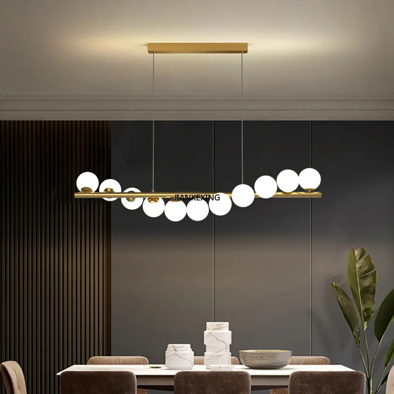 DecorBites™ Glass Ball Chandelier for Dining Room Kitchen Office Front Desk