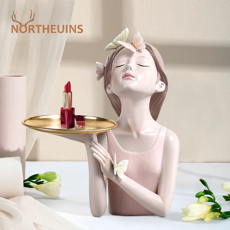 DecorBites™ Butterfly Girl Resin Figure Modern Home Decor Statue Objects