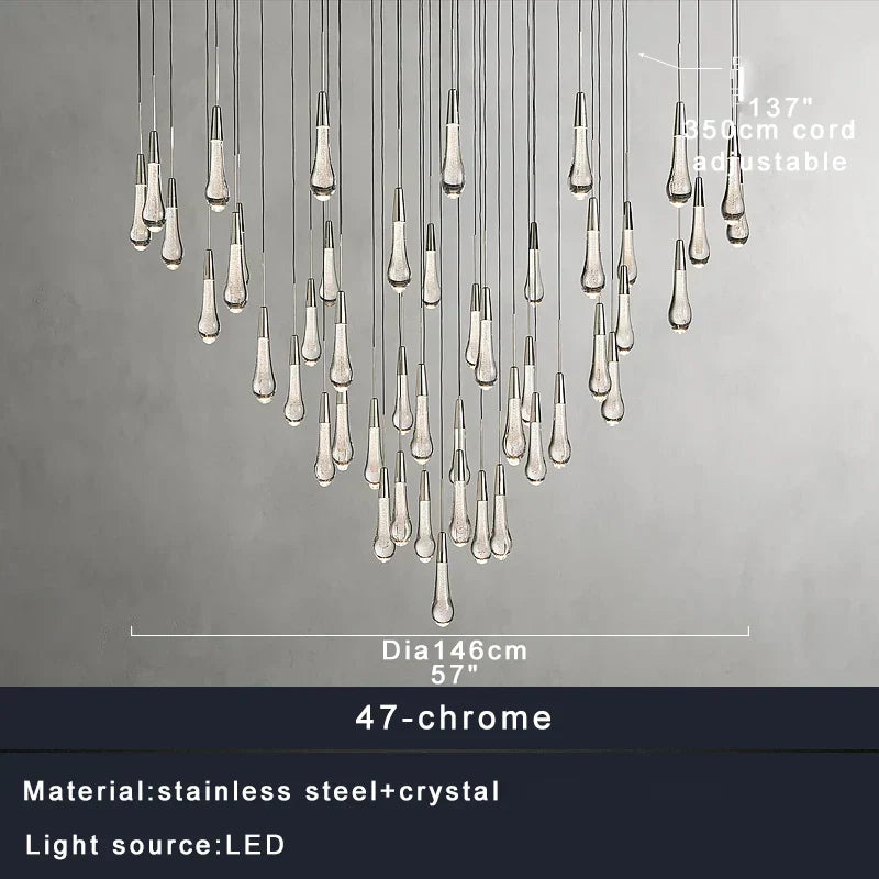 DecorBites™ Brass Crystal Ceiling Pendant Light Luxury Large Home Decor Fixture