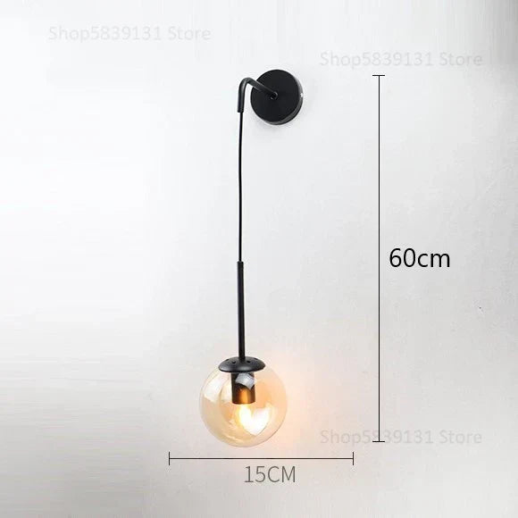 DecorBites™ Glass Ball Wall Lamp: Nordic Modern LED Lighting for Living Room, Bedroom, and Corridor