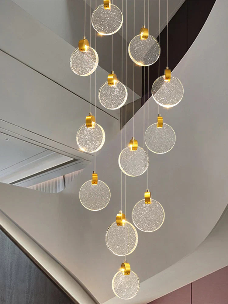 DecorBites™ Crystal Chandelier Pendant Light for Luxury Staircase