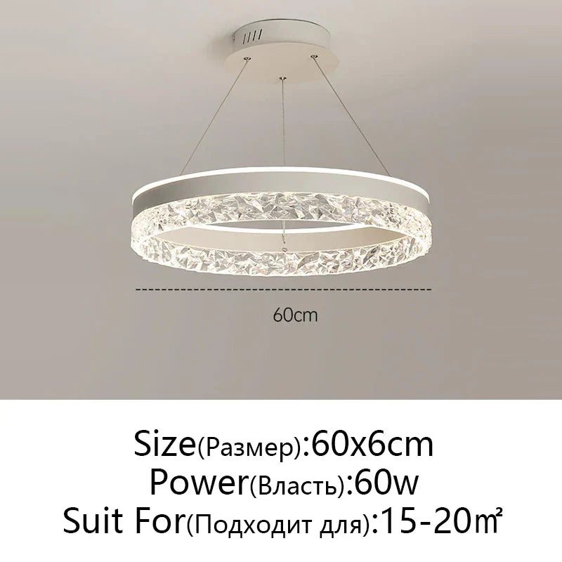 DecorBites™ Crystal Rings LED Chandelier Black&White Frame