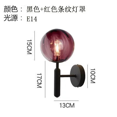 DecorBites™ Glass Ball LED Wall Lamp Modern Bedroom Beside Light Fixture