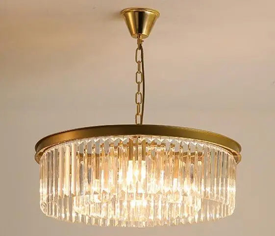 DecorBites™ Gold Black Metal LED Pendant Lights with Crystal Suspension and Chain Hangings