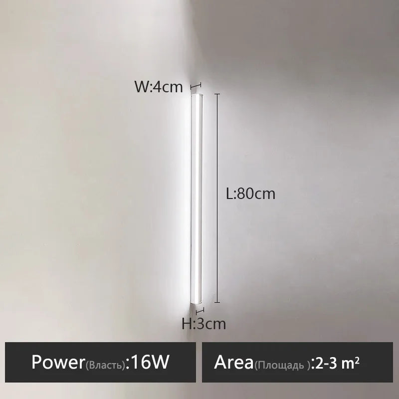 DecorBites™ Bedroom Wall Lamp: Nordic Strip Light, Minimalist Design, Black Background, Decorative Luminaires