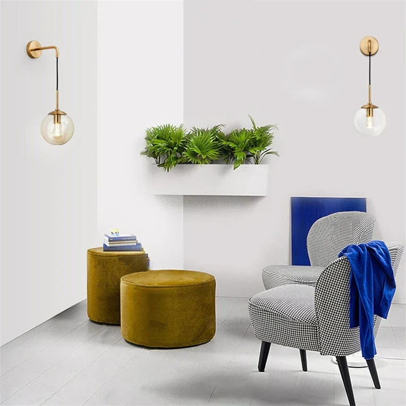 DecorBites™ Glass Ball Wall Lamp - Nordic Retro LED Lighting Fixture