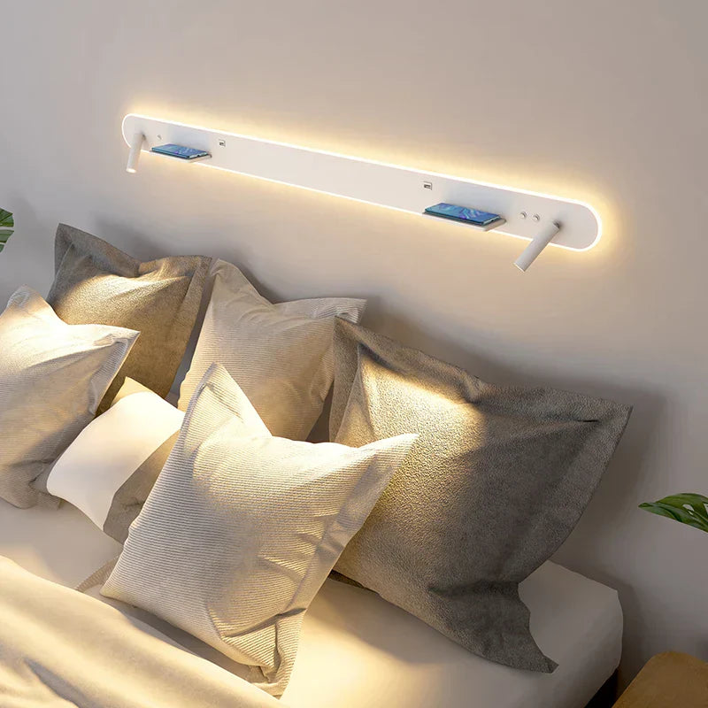 DecorBites™ Bedside Wall Lamps with Switch, USB Port, Wireless Charging for Home Bedroom