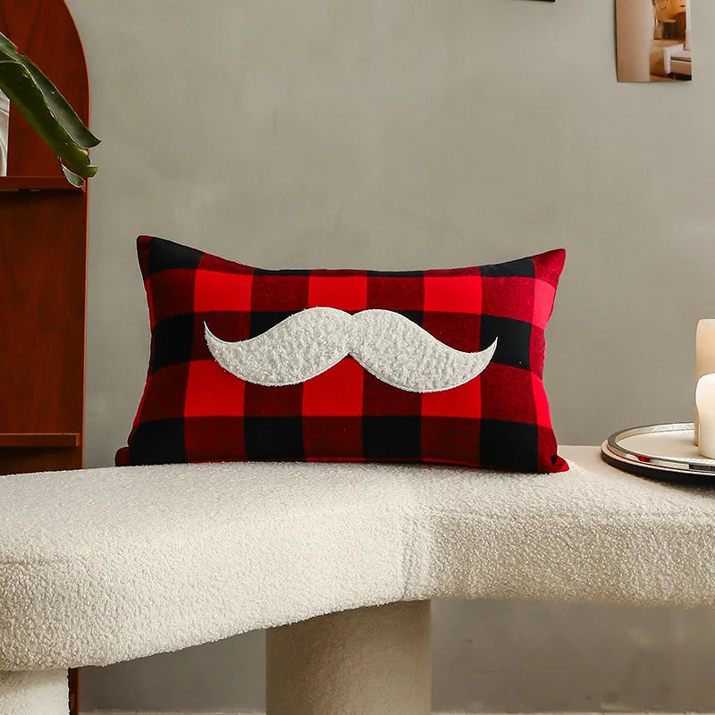 DecorBites™ Christmas Cartoon Letter Embroidered Pillow Cover Festive Sofa Cushion