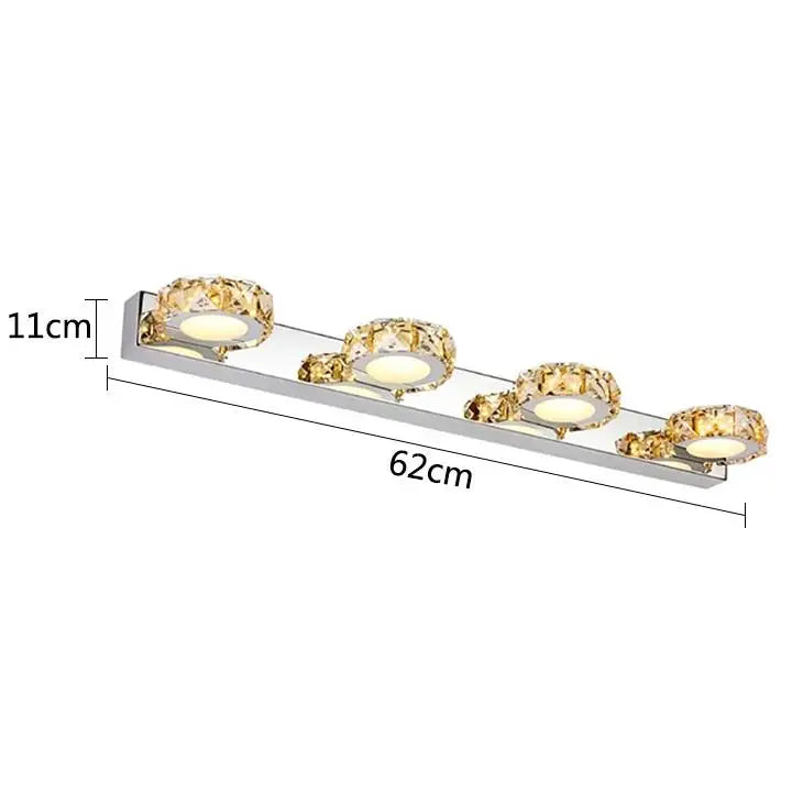 DecorBites™ LED Mirror Light: Crystal Round Wall Lamps for Bathroom and Vanity