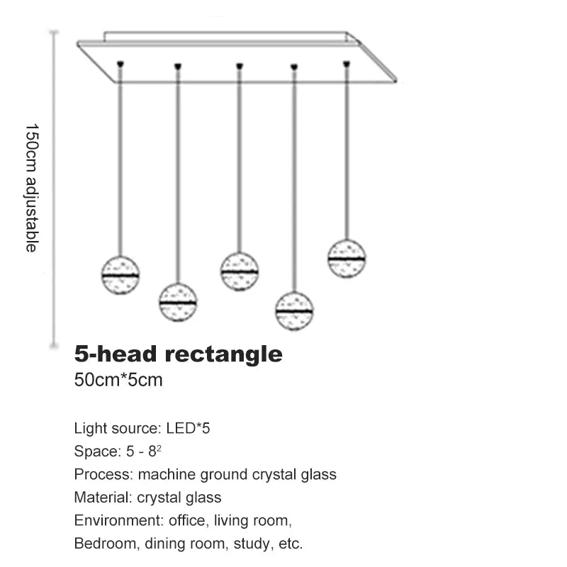 DecorBites™ Crystal Bubble Ball Pendant Light for Home Decor and Hospitality Spaces