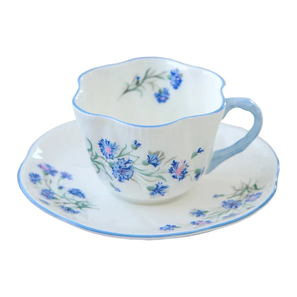 DecorBites™ Bone China Coffee Cup and Saucer Set for Home and Office