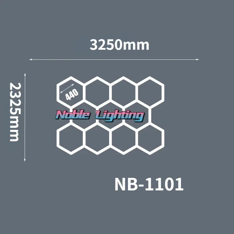 DecorBites™ Geometric LED Lights for Exhibition Car Detailing Garage Workshop - Polygonal Snowflake Theme