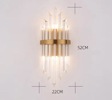 DecorBites™ Black Gold Crystal Wall Lights Modern LED Sconce for Bedroom Living Room