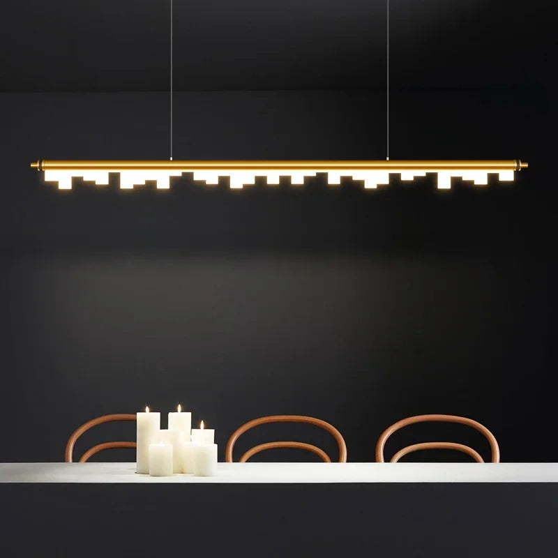 DecorBites™ LED Hanging Lamps Strip: Modern Art Designer Pendant Lights for Home Decor