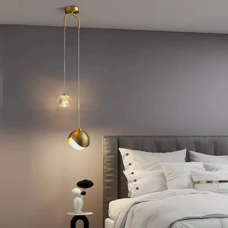 DecorBites™ Crystal Ball Pendant Lights: Modern LED Luxury for Bedroom, Nordic Minimalist Design