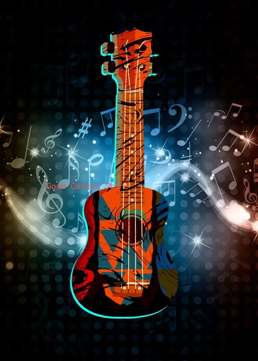 Abstract Electric Guitar Canvas Print - Music Wall Art by DecorBites™
