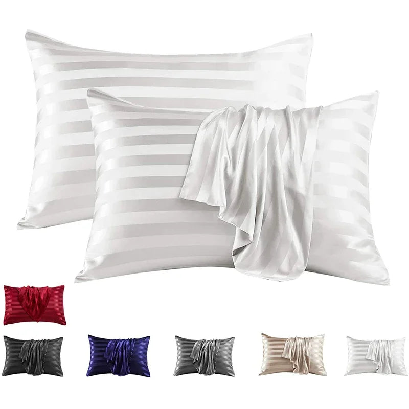 DecorBites™ Luxe Jacquard Stripes Pillow Cover Set - Queen & King Size Home Pillowcases