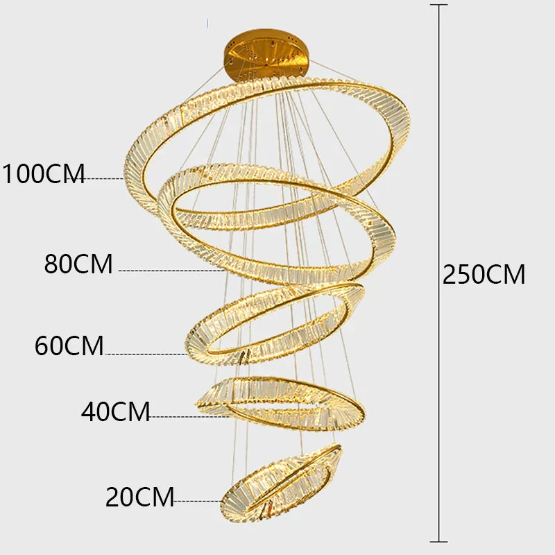 DecorBites™ Crystal Chandelier - Stair & Living Room Pendant Lights - Interior Lighting