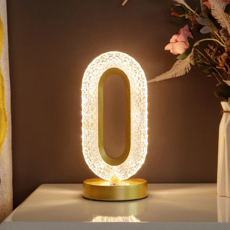 DecorBites™ Crystal LED Table Lamp with Touch Control and Remote for Bedroom and Living Room