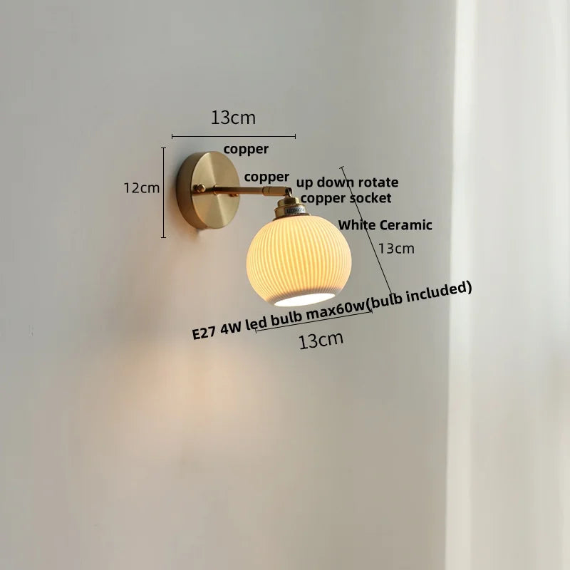 DecorBites™ Ceramic Wall Lights Rotatable LED, Modern Nordic Style for Hallway, Bedroom, Aisle