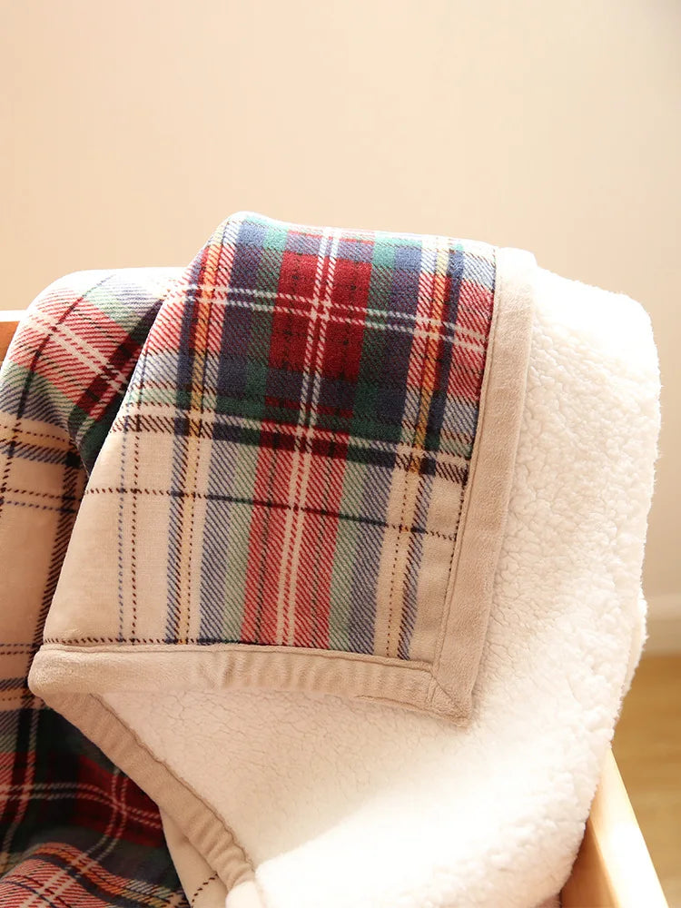 DecorBites™ Bohemian Winter Blanket, Double-Layer Coral Fleece, Thick & Warm for Sofa Nap