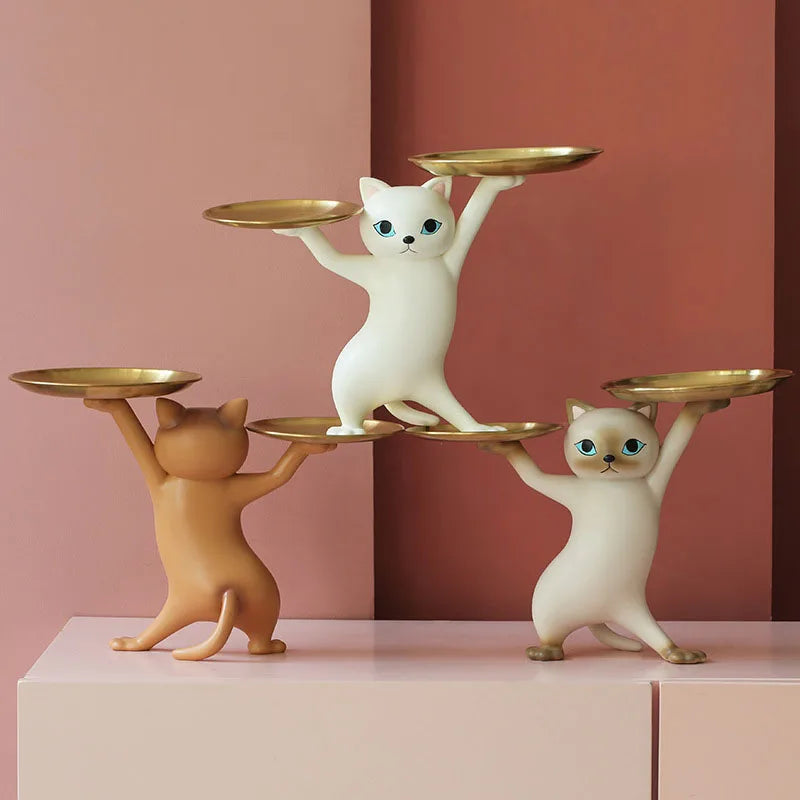 DecorBites™ Cat Resin Tray: Chic Home & Office Decor Accessory