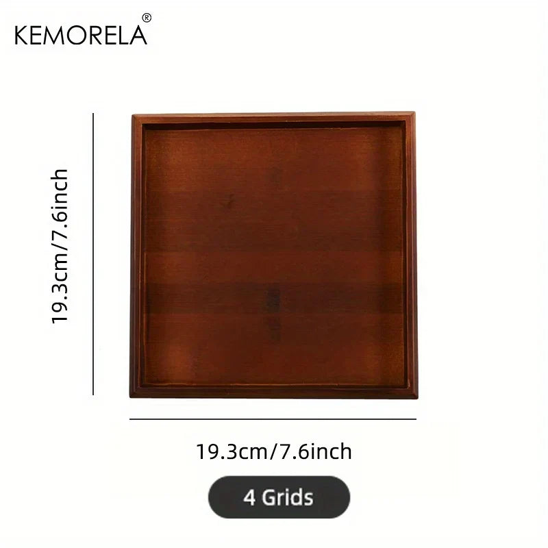 DecorBites™ Bamboo Wooden Rectangular Tea Tray | Elegant Tea Cup Stand Tray for Dining
