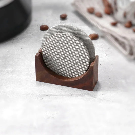 DecorBites™ Espresso Filter Screen Holder Wooden Stand for Portafilter Puck Screens