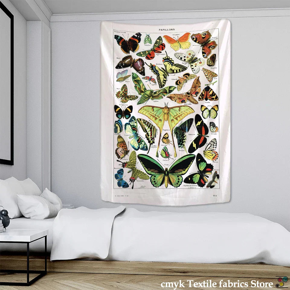 DecorBites™ Butterfly Map Tapestry Wall Hanging: Bohemian Room Decor