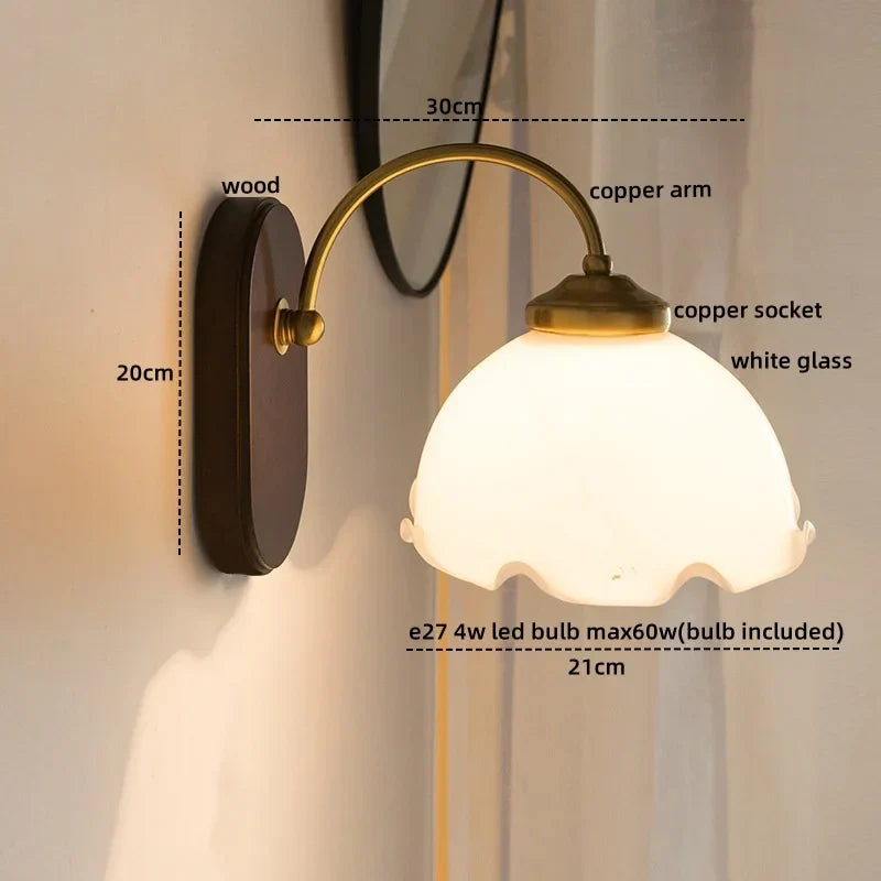 DecorBites™ Glass Copper LED Wall Lights - Nordic Modern Bedroom Bathroom Living Room Lamp