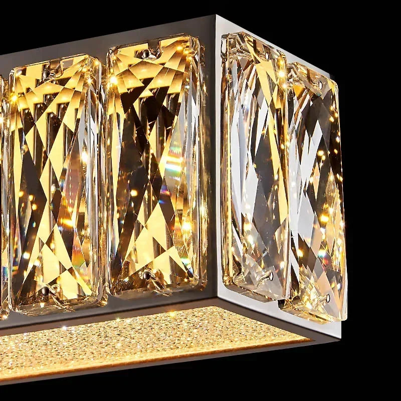 DecorBites™ Golden LED Crystal Chandelier for Modern Home Interior