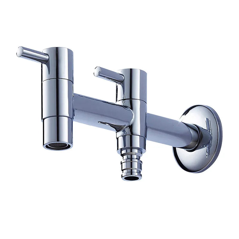 DecorBites™ Brass Double Handle Garden Faucet Bibcock - Multipurpose Toilet & Washing Machine Tap