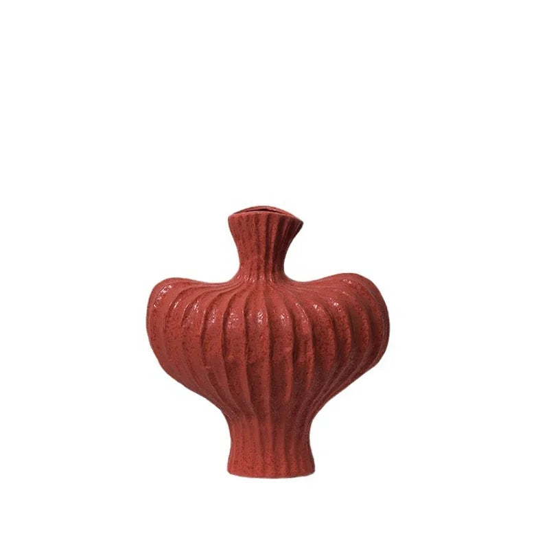 DecorBites™ Fringe Heterophore Vase - Handcrafted Porcelain Floral Arrangement Ornament