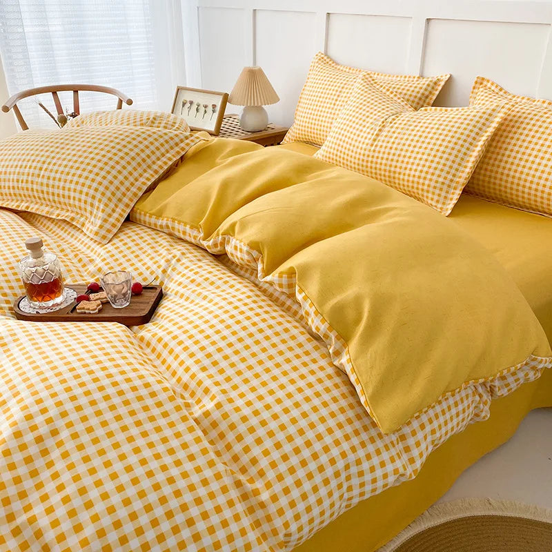 DecorBites™ Lattice Plant Geometric Pattern Bedding Set with Sheet Pillows